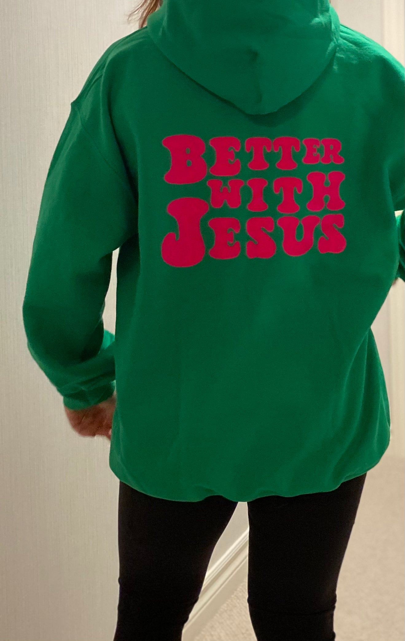 Be Bold! Green and Bright Pink Hoodie