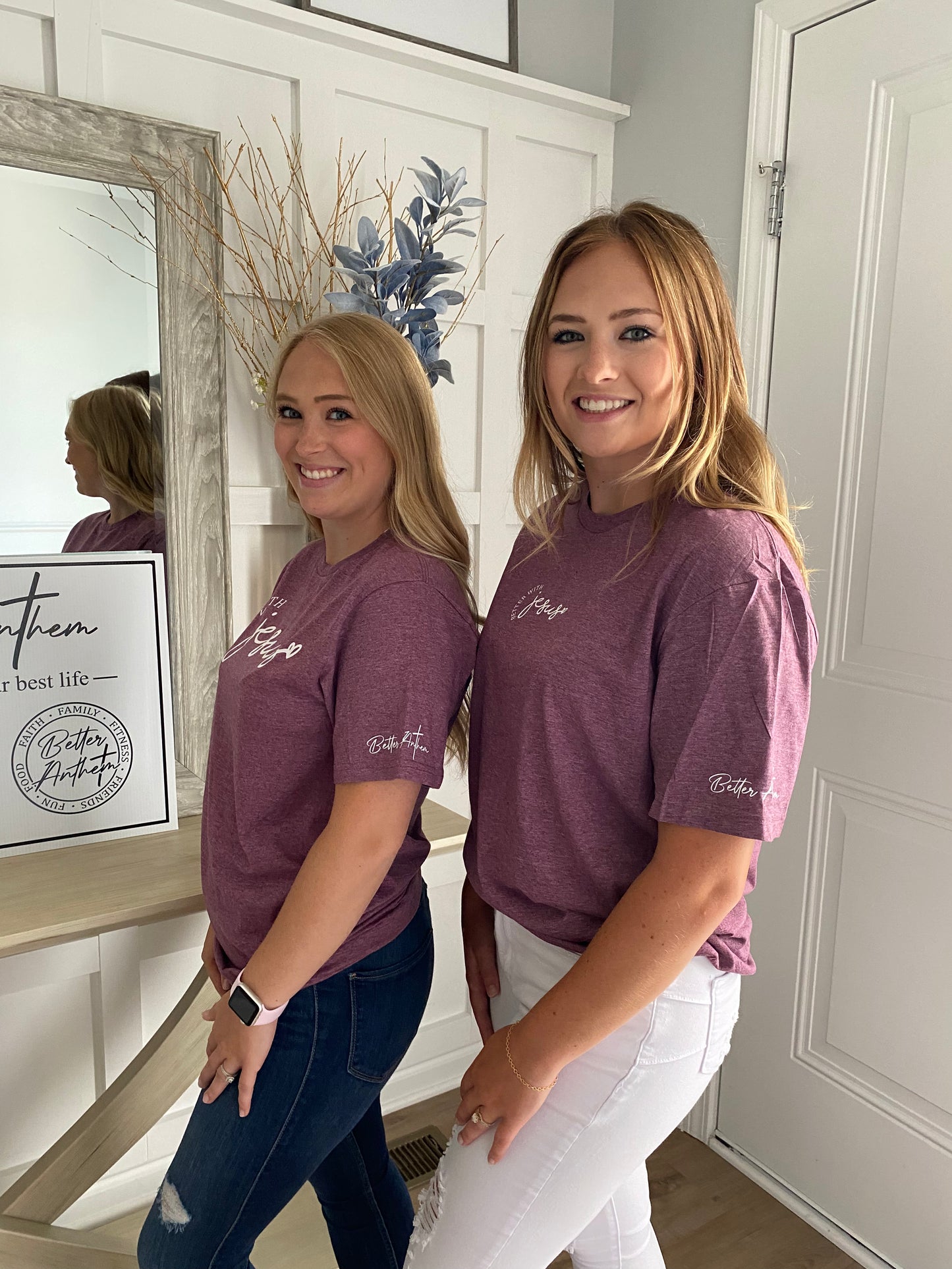 Better with Jesus T-shirt smaller text