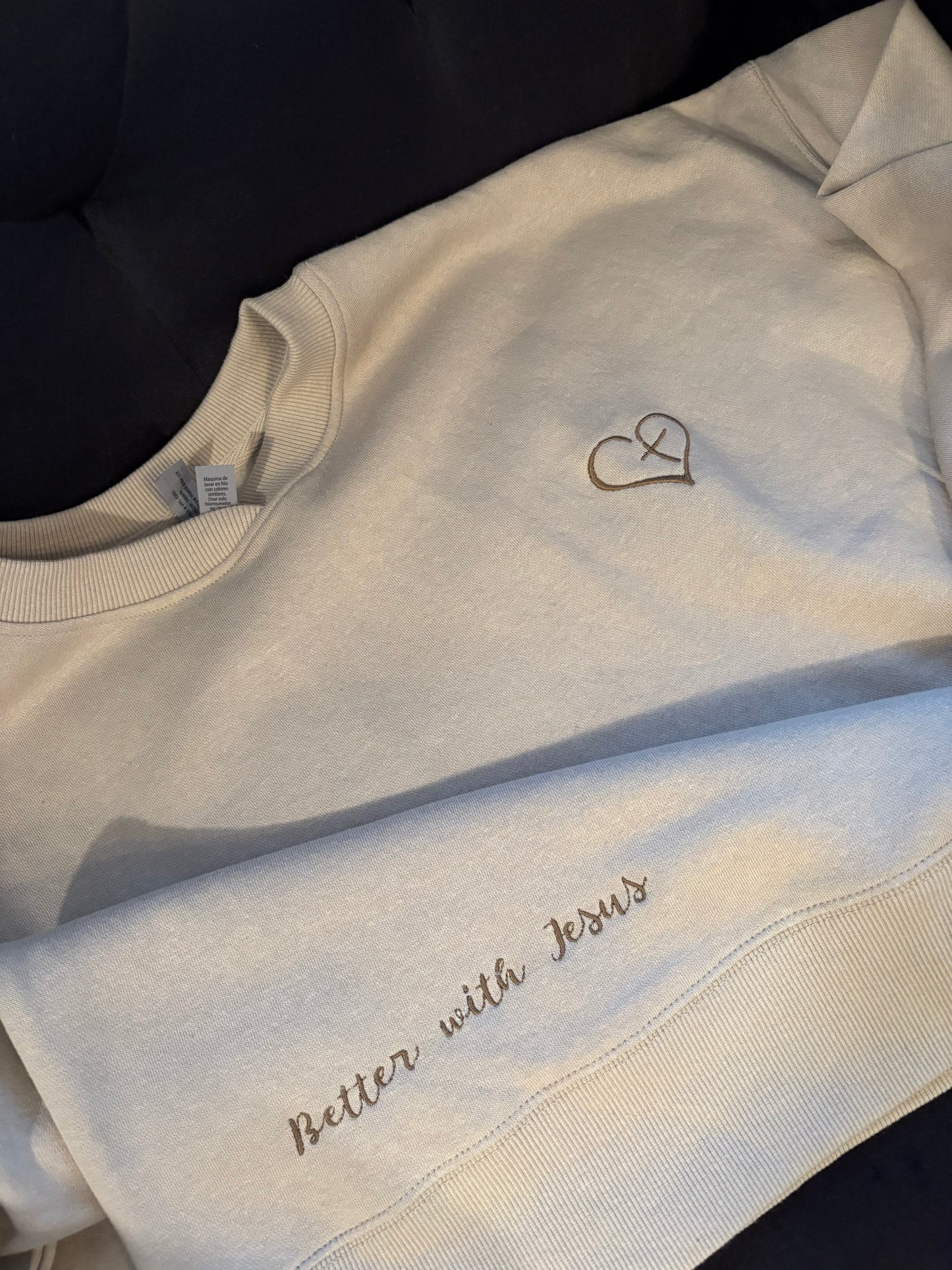 Embroidered 1/4 Zip Better with Jesus