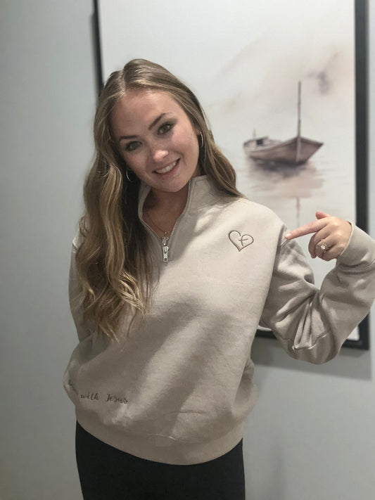 Embroidered 1/4 Zip Better with Jesus