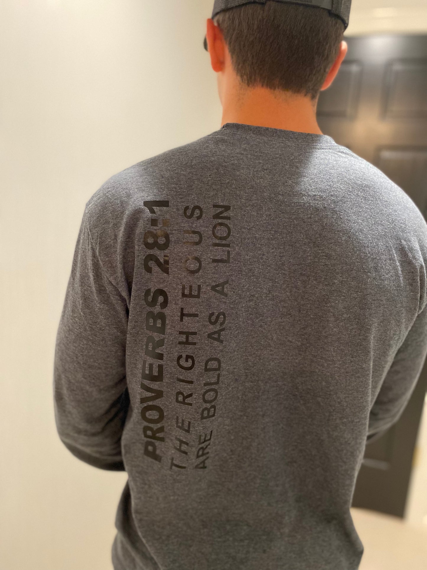 Be Righteous- Proverbs 28:1 long sleeve T